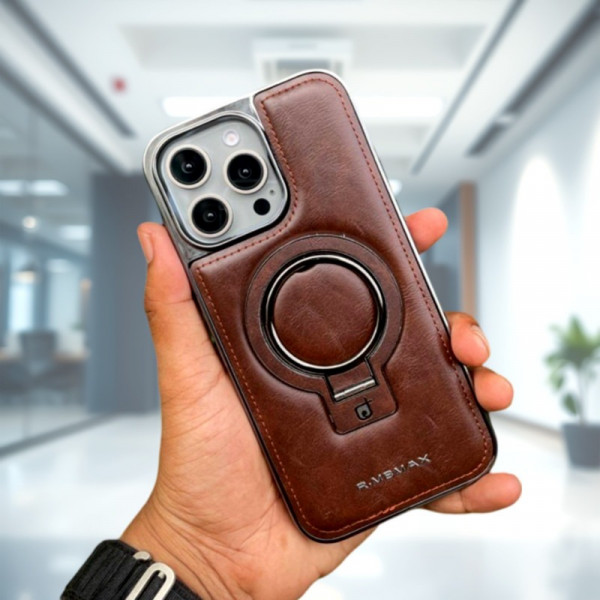 RMBMAX Premium Super Finish Leather Magsafe Stand Case For iPhone