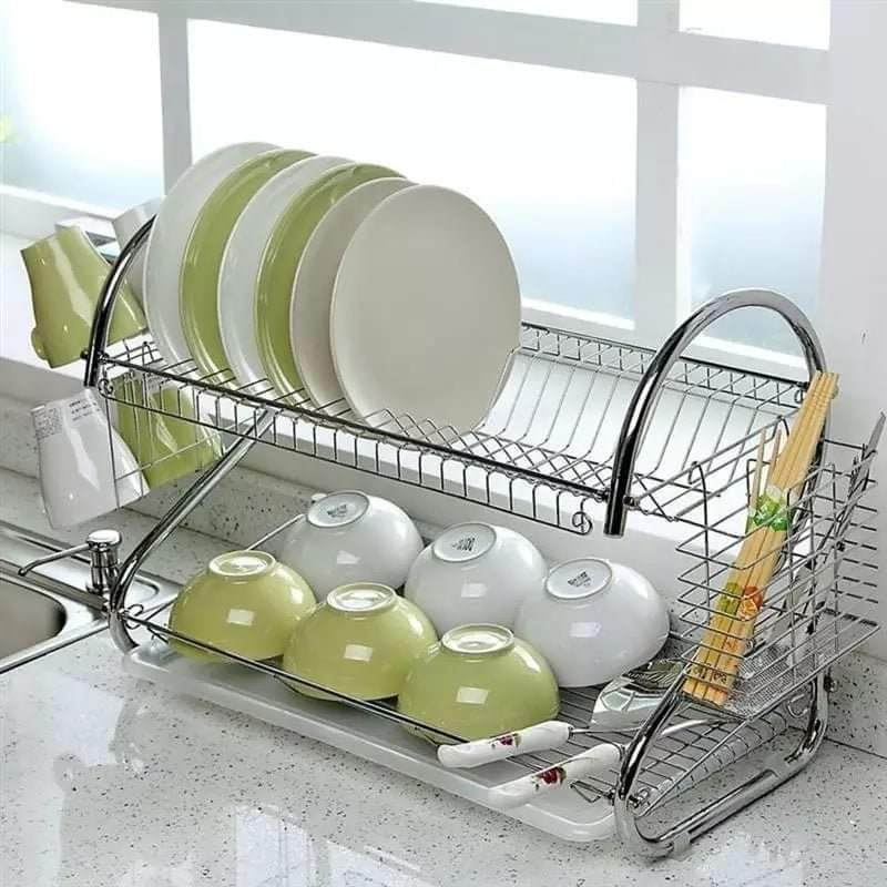 2 Layer Plate Storage - Kitchen Rack