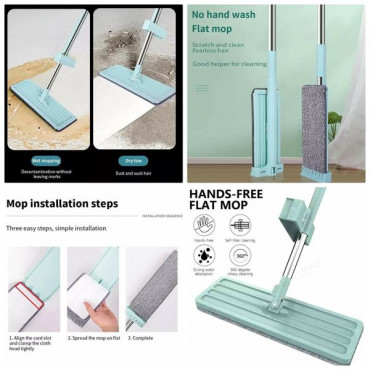 Flat Mops Free Hand Washing Magic Cleaner Self-wring Mop
