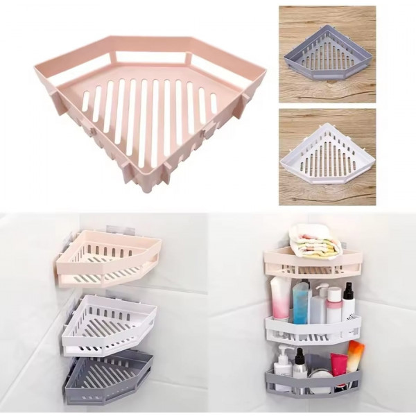 Plastic Corner Bathroom Self ( 3pcs)