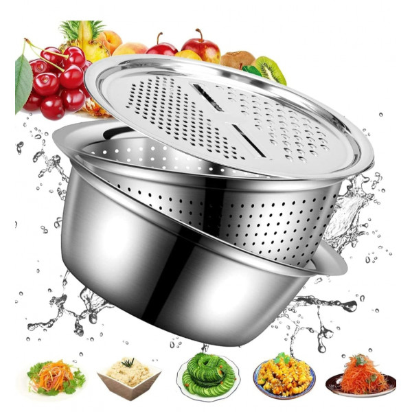 3-in-1 Vegetable Cutter with Drain Basket