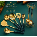 Stainless Steel 7-Piece Gold Plated Kitchenware Set 