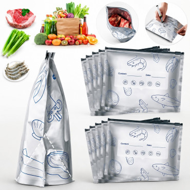 10 Pcs Aluminum foil Freezer Bags