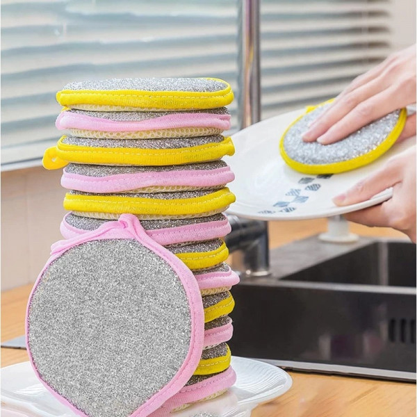 Dishwashing Scrub & Sponge for Kitchen (10 Pcs Set)