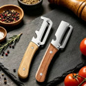 2 Pcs Multifunctional Vegetable Peeler Set with Wooden Handle