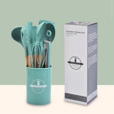  12 Pcs Silicone Kitchen Spoon Set