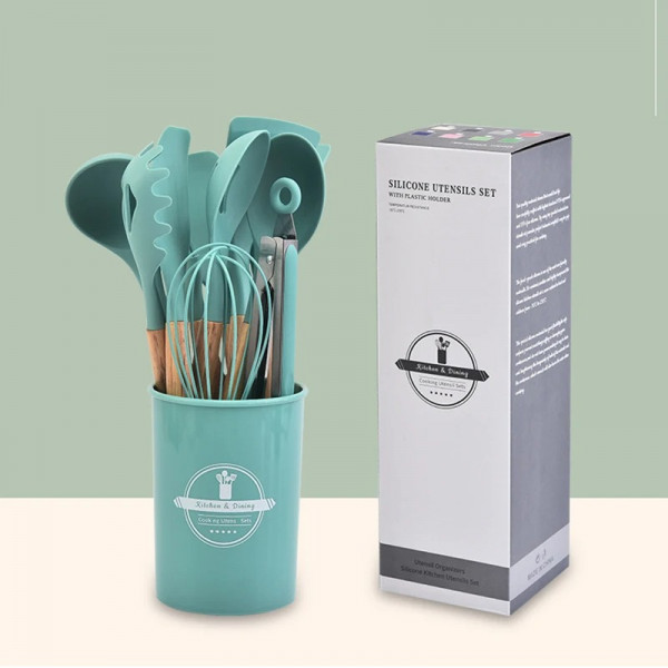  12 Pcs Silicone Kitchen Spoon Set