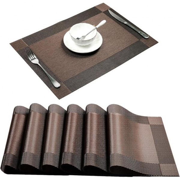 High Quality Square Shaped Dining Table Mat 6 Pcs