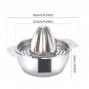 "Stainless Steel Manual Hand Citrus Juicer with Bowl Storage Container"