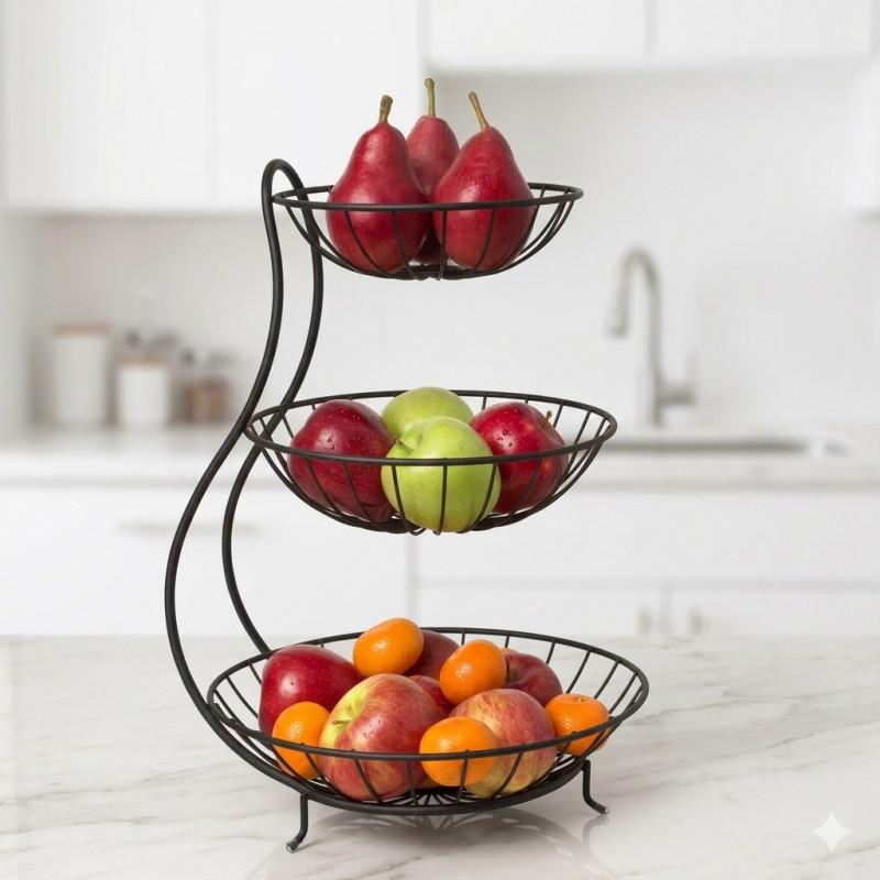 3-Tier Countertop Fruit Basket Stand