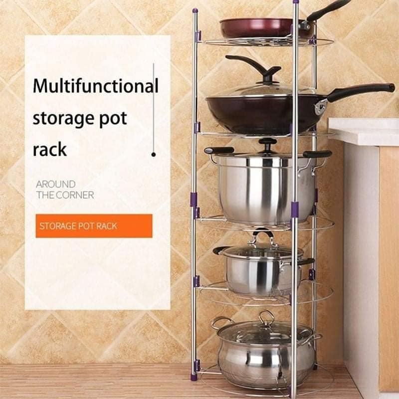 5 Layer Kitchen Steel Pot Rack