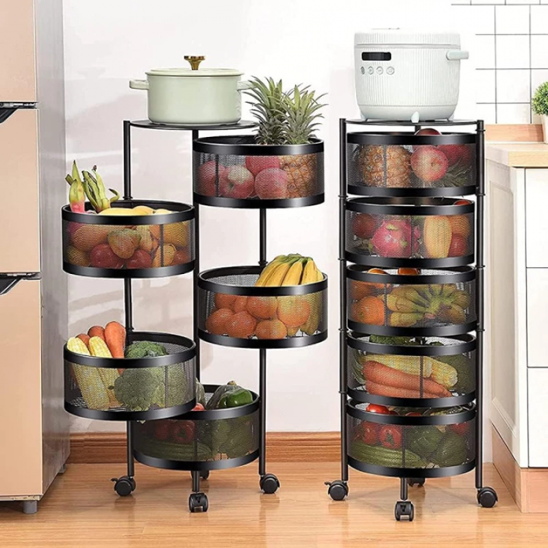 Round Shape Vegetable Basket Kitchen Storage Racks