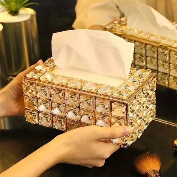 Premium Crystal Glass Tissue Box