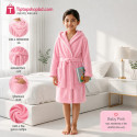 Premium Kids Hooded Coral Fleece Bathrobe