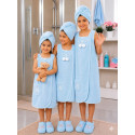 Kids Soft Bath Towel Dress Set with Head Towel & Slippers