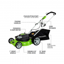 Greenworks 12 Amp 20-Inch 3-in-1Electric Corded Lawn Mower