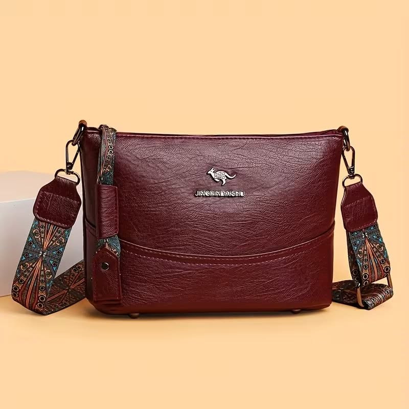 1 Vintage-Style Shoulder Bag Maroon